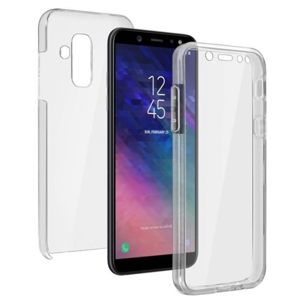 Suojakuori Samsung Galaxy A6 Plus silikonisuojalle + takaosa - läpinäkyvä transparent