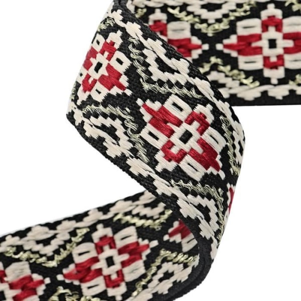 Puhelin Olkahihna - Vychyvanka - Musta - Folk Design - Säädettävä Hihna - Metalli sort