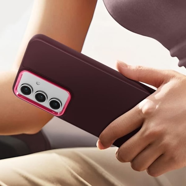 Coque - AVIZAR - Samsung Galaxy S24 FE - Silikone - Metalliseret - Beskyttelse mod stød og ridser Röd