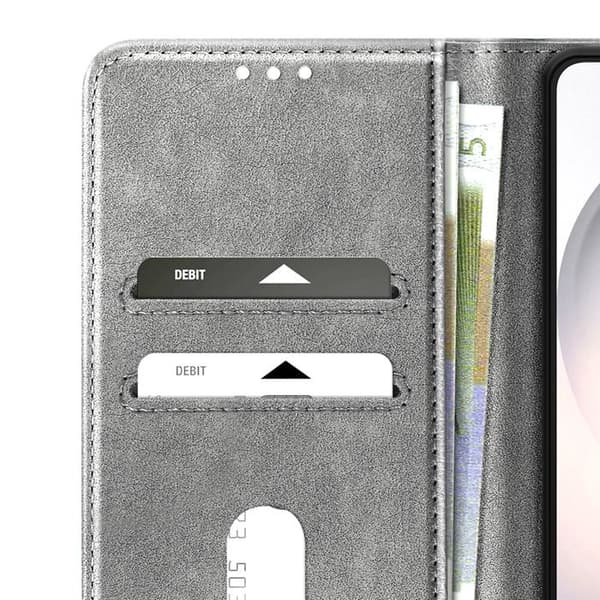 Plånboksfodral för Galaxy S26 Plus Chesterfield Grainé Ställfunktion Grå Grå