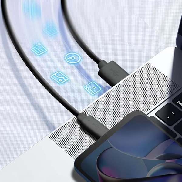 USB-USB-C-kaapeli - MOTOROLA - 1m - Musta - Lataus ja tiedonsiirto - Yhteensopiva kaikkien puhelimien kanssa Svart