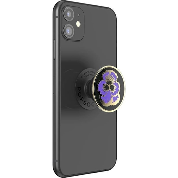 PopSockets PopGrip - Tuki ja pito älypuhelimelle vaihdettavalla yläpinnalla - Kukka-Iris-emalilla