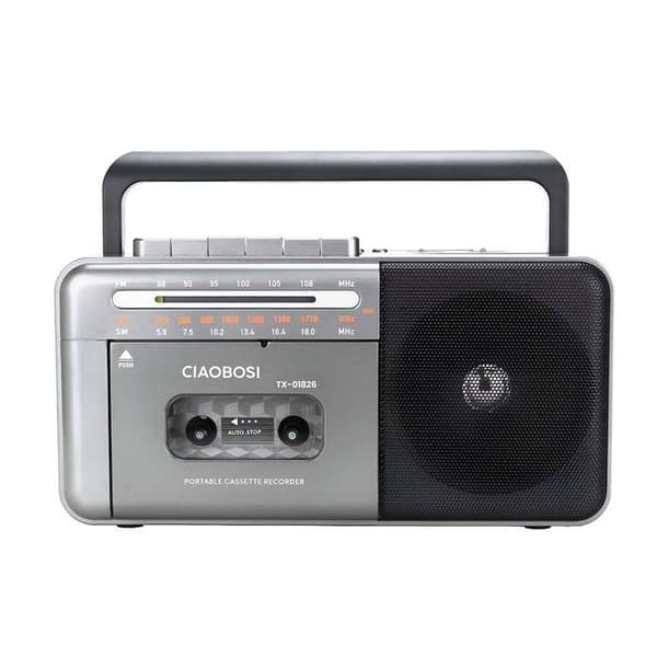 Radio Retro - AVIZAR - Retro - Bluetooth - Kassettspelare - AM/FM/SW-tuner Grå