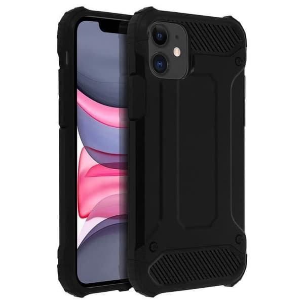 Coque iPhone 11 - AVIZAR - Design Relief - Antichoc 1,8m - Sort - Semi-rigid Svart