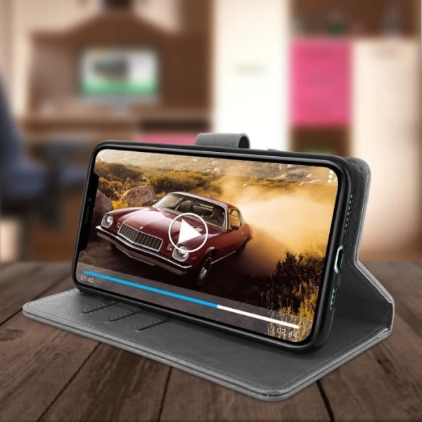 Étui - AVIZAR - iPhone 11 Pro Max - Helt dæksel - Kortholder - Støttefunktion Grå Grå