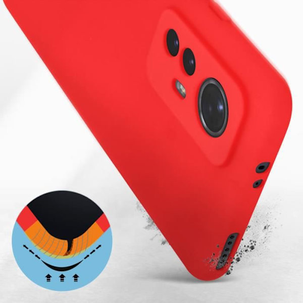 Skyddsfodral - AVIZAR - Xiaomi 12T och 12T Pro - Halvstyv silikon - Soft-touch finish - Röd Röd