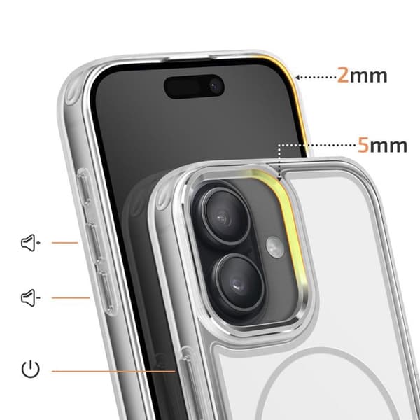 MagSafe-skal för iPhone 16, Ultra Förstärkt Bi-material Skydd Vit Vit