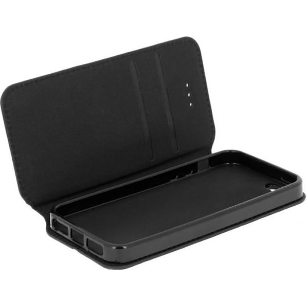 iPhone SE, 5S, 5 Wallet Folio Suojakuori - Musta magneettinen läppä