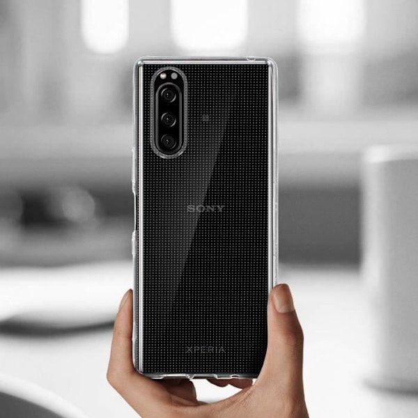 Skyddspaket - AVIZAR - Sony Xperia 5 - Silikon - Härdat Glas 9H - Svart Svart