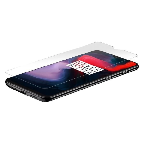 OnePlus 6T Skärmskydd Härdat Glas 9H Anti-repa Transparent Vit