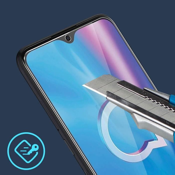 Näytönsuojakalvo - Alcatel - 1S 2020 - Karkaistu lasi 9H - Vandaalinvastainen - Läpinäkyvä valkoinen Klar vit