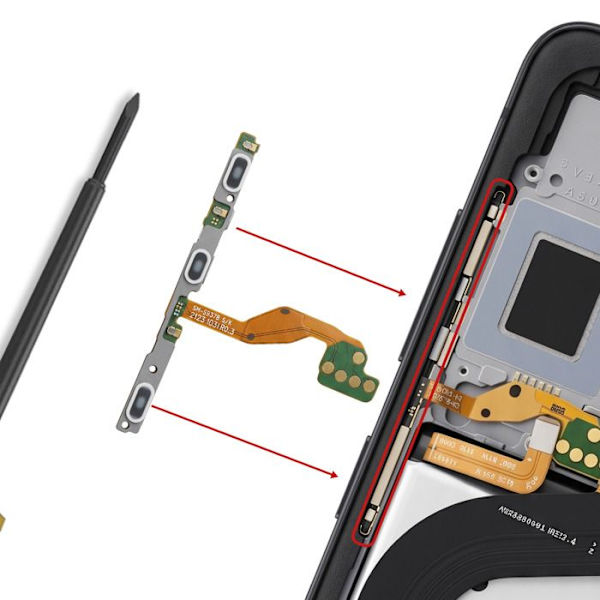 Erstatningsknap til strøm og lydstyrke til Galaxy S25 Edge Service Pack Samsung Grå Grå