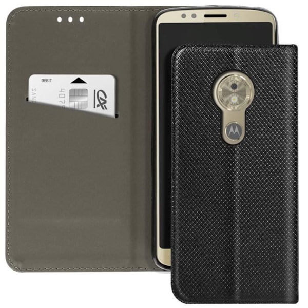 Taske til Motorola G6 Play og Moto E5 - AVIZAR - Sort - Semi-stiv - Syntetisk - Blandet Svart