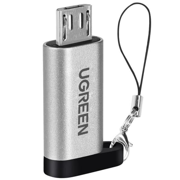 Ugreen XO USB-C - Micro-USB Charge and Sync 2.4A -sovitin - harmaa