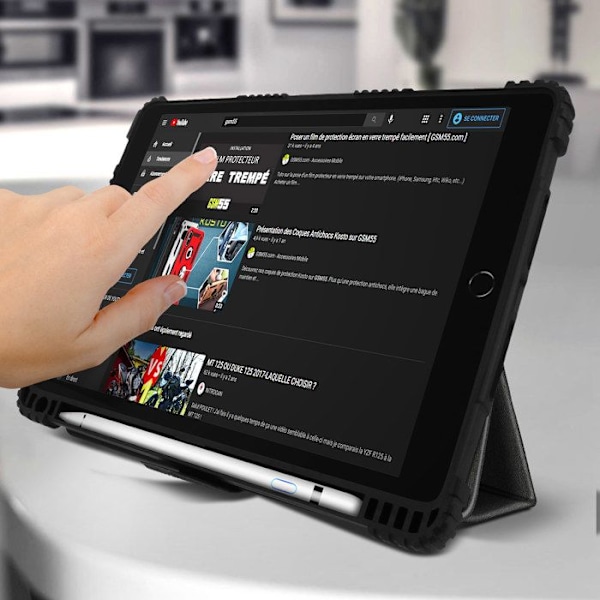 Etui Support Video Tastatur Akashi Sort Apple iPad 2021, 2020, 2019 10.2