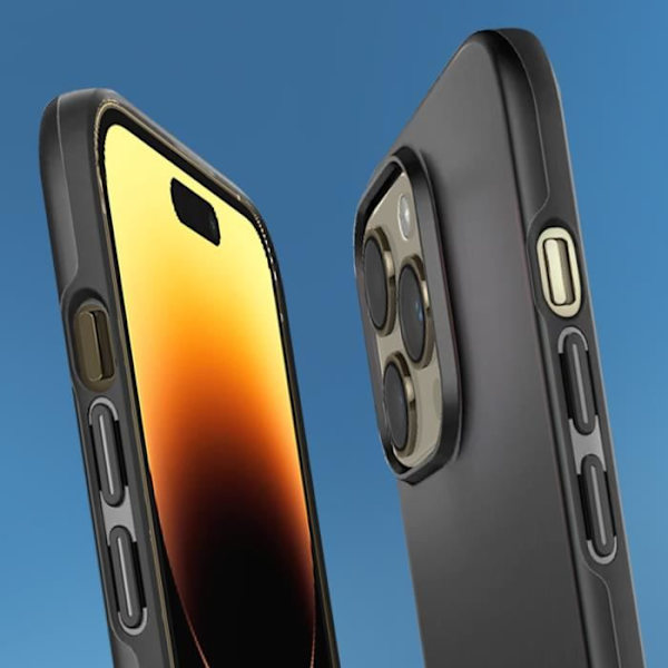 Spigen Thin Fit iPhone 14 Pro Max Cover Sort - Ultratynd stødsikker hybrid Svart