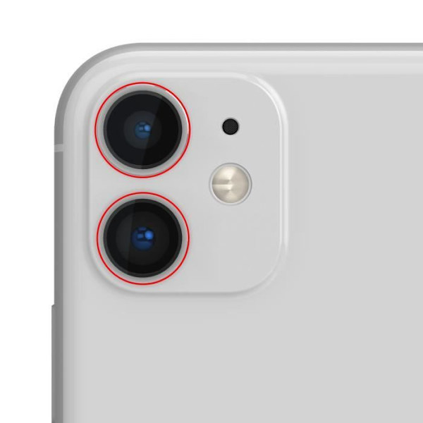 Bakre kameralins för iPhone 11 - AVIZAR - Vit - Ersätter skadad lins - Hög kvalitet Vit