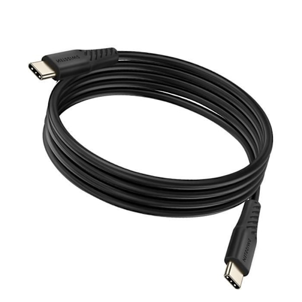 USB-C-USB-C-kaapeli 100 W ultranopea lataussynkronointi 1,5 m Swissten Black Svart