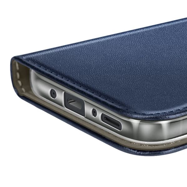 Fodral med lock - AVIZAR - Galaxy A17 - Magnetisk - Kortfack - Ställfunktion Mörkblå Blå
