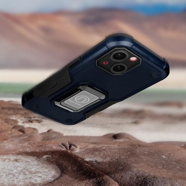AVIZAR Shockproof Protective Case til iPhone 14 - Blå - Magnetisk ringholder Blå