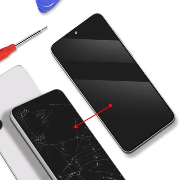 Fullskärm Kompatibel med Galaxy S25 FE LCD-panel med Vit Ram Vit