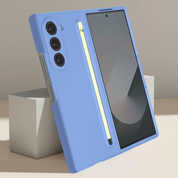 Coque - Samsung - Galaxy Z Fold 6 - Blød Berøring - Touch Stylus - Robust Beskyttelse Blå