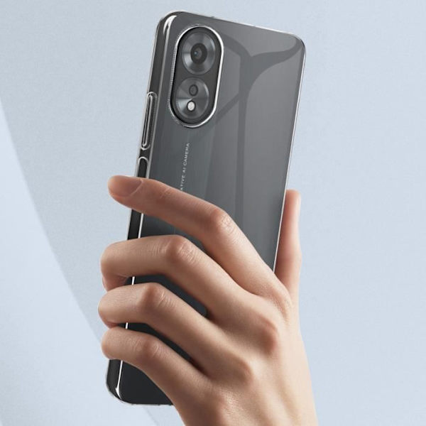 Fodral till Oppo A38 - AVIZAR - Mjuk silikon 1 mm - Genomskinlig - Vit - Halvstyv Transparent