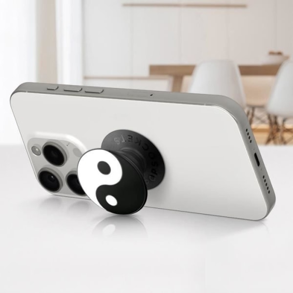 PopGrip Yin Yang Design för Smartphone, Ring och Universal Hållare Popsockets Transparent Svart