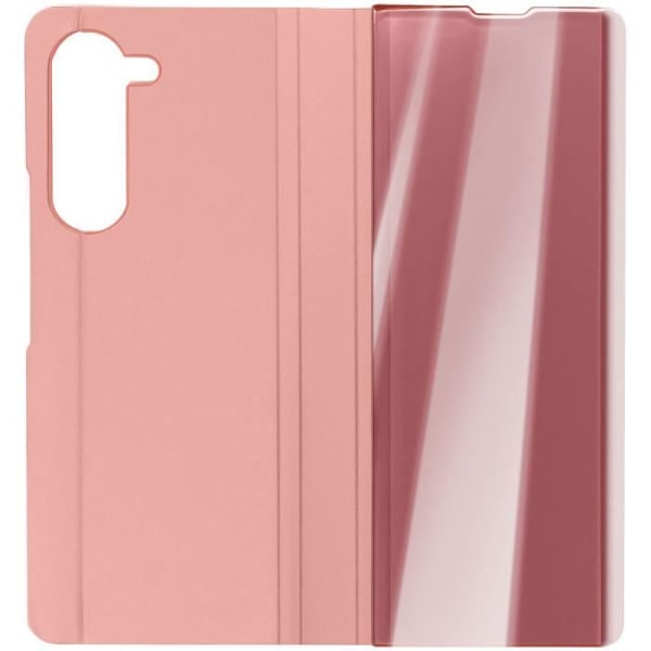 Étui Clear View - AVIZAR - Samsung Galaxy Z Fold 5 - Rosa - Spejleeffekt - Gennemsigtig flap Rosa