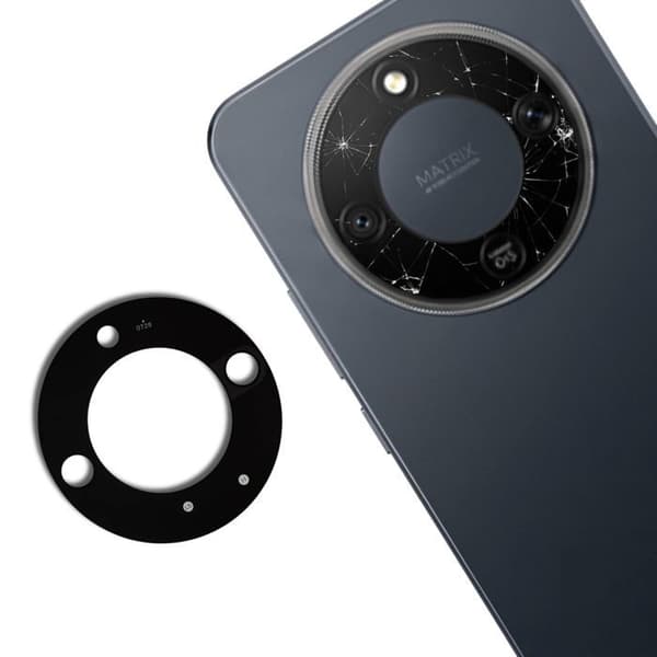 Glas Objektiv Kamera Bagpå til Honor Magic 8 Lite Sort Svart