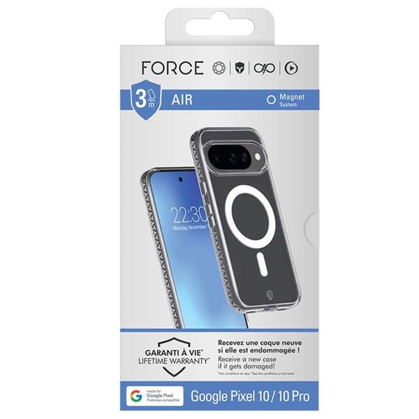 3M Stødabsorberende Cover til Google Pixel 10 og 10 Pro MagSafe Kompatibel Gennemsigtig Vit