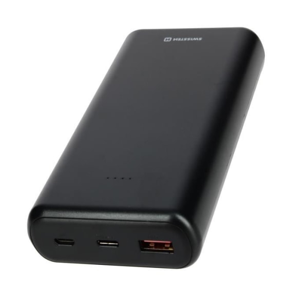 Powerbank 20W USB-C Power Delivery och USB Quick Charge 20000mAh Swissten svart