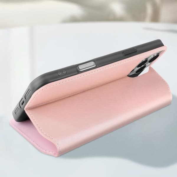 iPhone 16 Pro - Kotelo, jossa on korttipidike ja videotuki, Rose Champagne Ros