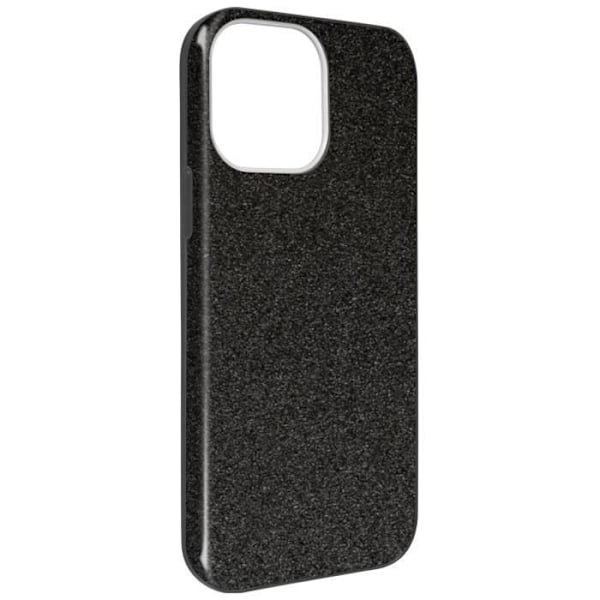 Suojakuori - AVIZAR - iPhone 13 Mini - Puoli-joustava silikoni - Irrotettavat glitterit - Musta Svart