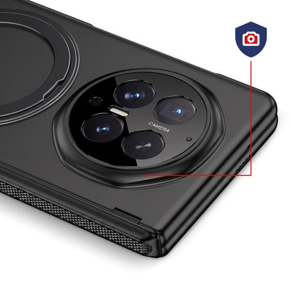 Helcover til Honor Magic V6 med støtte-ring og sort hærdet glas Svart