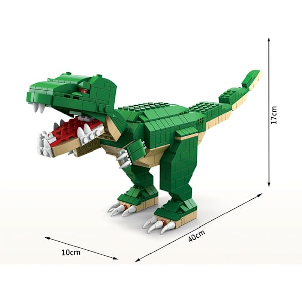 Spil Konstruktion 1000 dele Dinosaurus Ledet til Samling Skovgrøn skog grön
