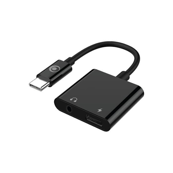 USB-C audioadapter - BigBen - 3.5mm - Opladning 60W - Kompakt 12cm - Sort