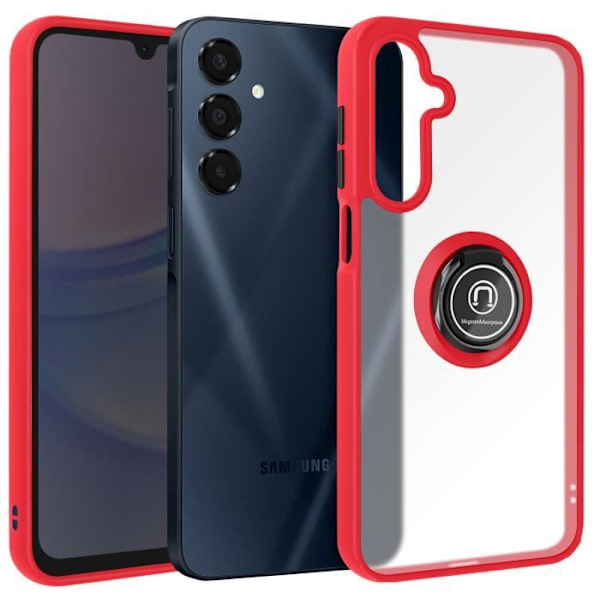 AVIZAR Hard Case til Samsung Galaxy A16 - Rød - Metal Ring Video Support Röd