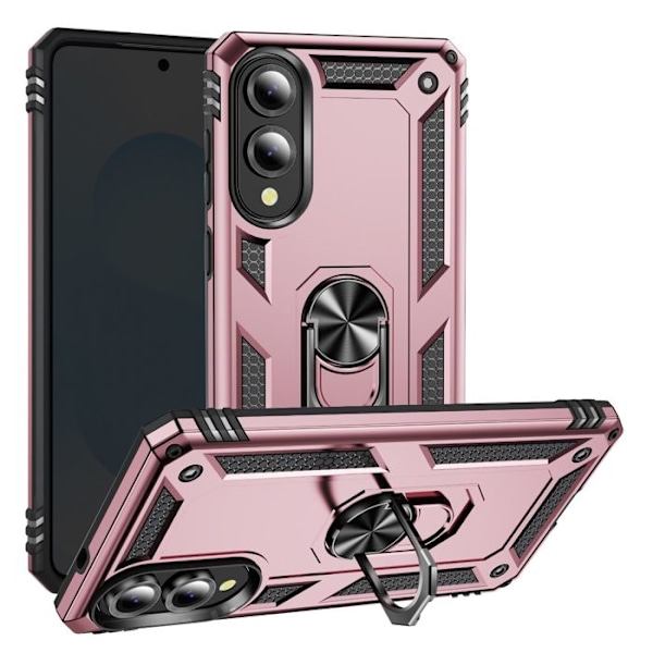 Coque til Samsung Galaxy S25 Edge Hybrid Ring Magnetic Støtte Rosé Champagne Rosa