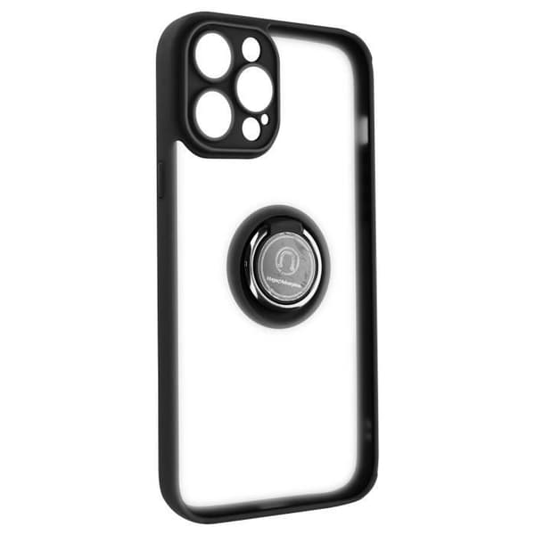 Coque - AVIZAR - iPhone 14 Pro - Metallring - Videostøtte - Sort Svart