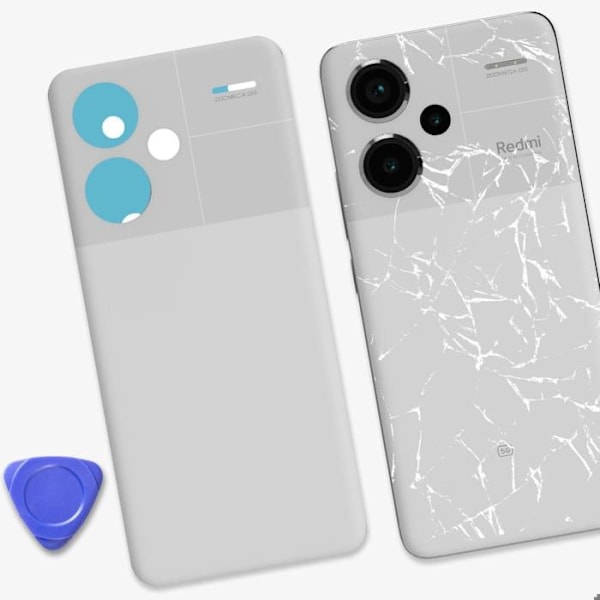 Bagcover - Xiaomi - Redmi Note 13 Pro Plus - Hvid - Erstatning - Forenklet installation Vit