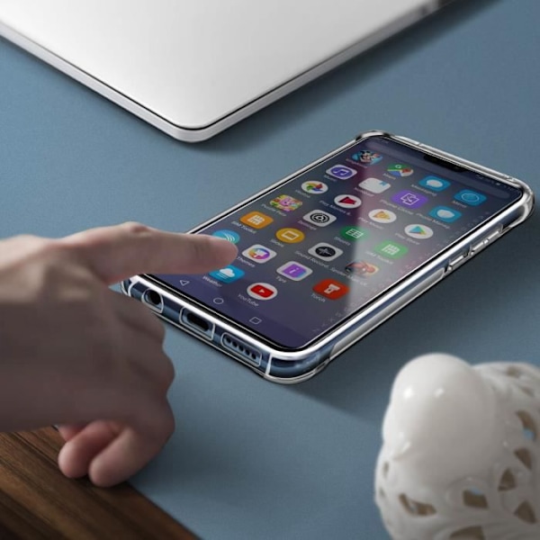 Suojauspaketti - AVIZAR - Galaxy A50 / A30s - Pehmeä kotelo - Karkaistu lasikalvo - Iskunkestävä Klar vit