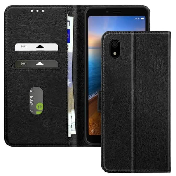 Smartphoneetui - Xiaomi - Redmi 7A - Sort - Pung - Videostøtte Svart