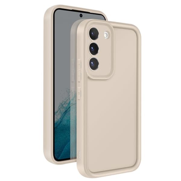 Coque - Samsung - Galaxy S22 - Silikone Blød - Soft Touch - Kamera Beskyttelse beige