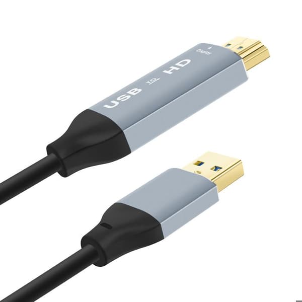 USB / HDMI Videokabel HDTV Full HD 1080p Længde 1,8m LinQ Sort