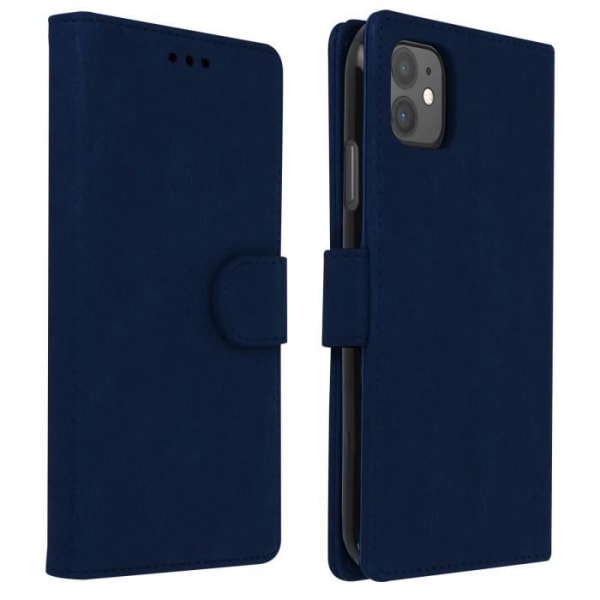 Etui - AVIZAR - iPhone 11 - Fuld hylster - Kortholder - Video stativ - Silikone gel Midnattsblå