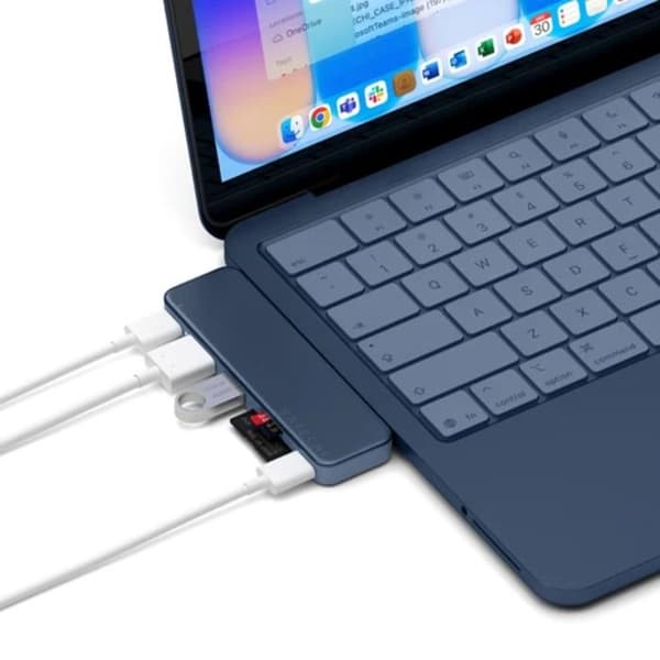 USB-C-monipistoliitin MacBook Neo HDMI 4K:lle, kaksoisliitin Satechi Indigo