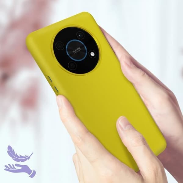 Skyddsskal - AVIZAR - Honor Magic 4 Lite - Gul - Halvstyv silikon - Soft-touch Gul