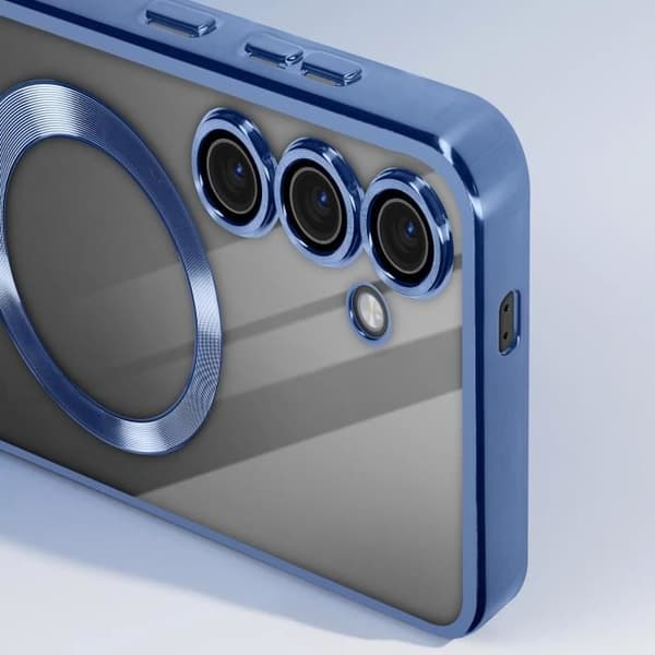Fodral till Samsung S23 FE - AVIZAR - Blue Chrome Contour - MagSafe - Integrerat kameraskydd Blå