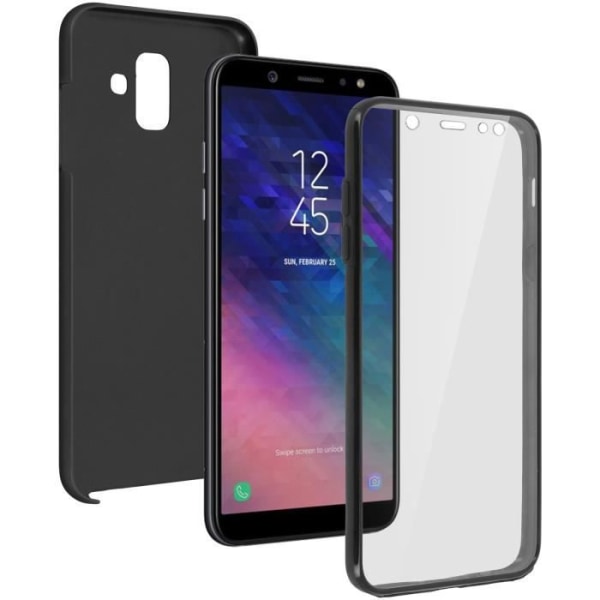 Beskyttelsesetui - AVIZAR - Galaxy A6 - Silikone - Polycarbonat - Ultra-tynd - Sort Svart